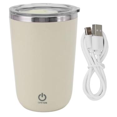 Imagem de Copo de mistura elétrico USB de 350 ml, à prova de vazamento, copo de agitação automática, caneca de café (amarelo claro)
