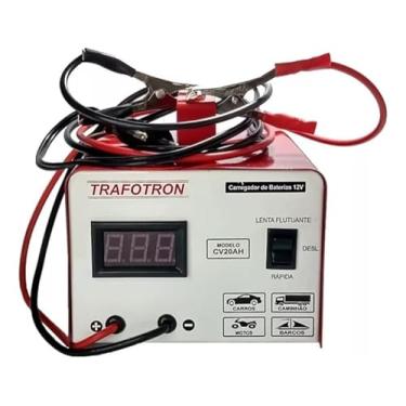 Imagem de Carregador de Bateria Automotivo 12v 20ah Carro Moto Caminhao Onibus Flutuante Com Voltimetro Digital CV20