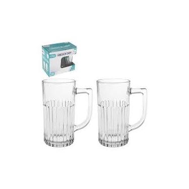 Imagem de Kit 2 Canecas de Chopp 350ml em Vidro – Perfeitas para Cerveja, Brindes, Churrascos e Presentes