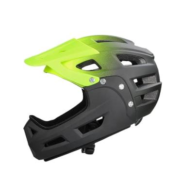 Imagem de YIJU Capacete de bicicleta adulto leve capacete de ciclismo esportes ao ar livre BMX com viseira confortável, Preto Amarelo