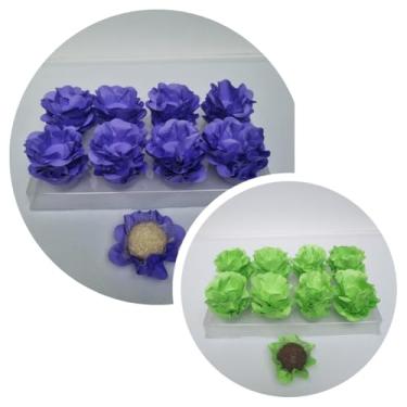 Imagem de Forminhas para Doces, 80 Peças Decorativas em Formato de Flor para Festas, Casamentos e Aniversários (Lilás e Verde Pistache)