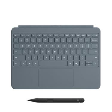 Imagem de Microsoft Pacote de teclado Surface Pro e caneta fina 2 para dispositivo Surface Pro de 12 polegadas, material Alcantara, oceano - teclado inglês