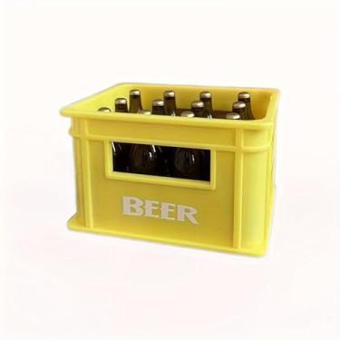 Imagem de Abridor de garrafas montado na parede contador de cerveja saca-rolhas criativo manual automático decapador exclusivo presentes para homens pai namorado amarelo
