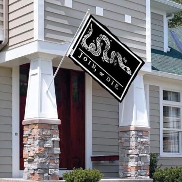 Imagem de Fly in Breeze Bandeira preta de 0,8 x 1,5 m - Cor vívida e à prova de desbotamento - Cabeçalho de lona e costura dupla - Bandeiras de cascavel de poliéster com ilhós de latão