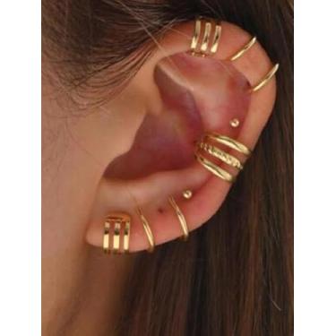 Imagem de Brincos de orelha modernos para mulheres, uso diário, festa, casamento, noivado, dia dos namorados, presente de dia das mães, Standard, Metal, Sem pedra preciosa