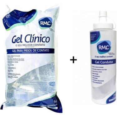 Imagem de Gel Contato Condutor Ultrassom Rmc Incolor Bag 5Kg + Recipiente Frasco 300G