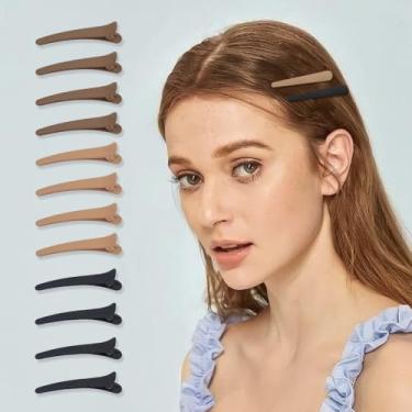 Imagem de 12 peças de grampos de cabelo para pentear, clipes planos de 7,9 cm para seccionamento de cabelo, clipes de jacaré foscos, sem vincos, grampos de cabelo com bico de pato acessórios para mulheres 04