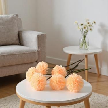 Imagem de 5 peças, bola de crisântemo artificial, flores, dente-de-leão, hortênsia, arranjo de flores, amigos, buquê de casamento, decoração de casa (champanhe)