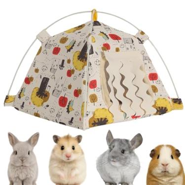 Imagem de Copfeu Esconderijo de porquinho-da-índia grande com cortina removível, tendas e habitats de porquinho-da-índia sem fundo, esconderijo de animais pequenos para coelhos de estimação, furão, rato