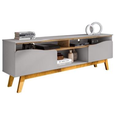 Imagem de Rack Bancada Tv 75 Pol 180 Cm Ilhabela Off White Cinamomo Bechara - BE