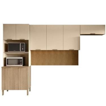 Imagem de Cozinha 3 Pecas Glam 320 Cm Freijo Vanilla Cp Ripado Freijo Ktp - Kit'
