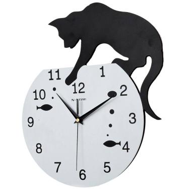 Imagem de Relógio de parede Cat Modern Nordic Design 29x35cm Metal 1kg