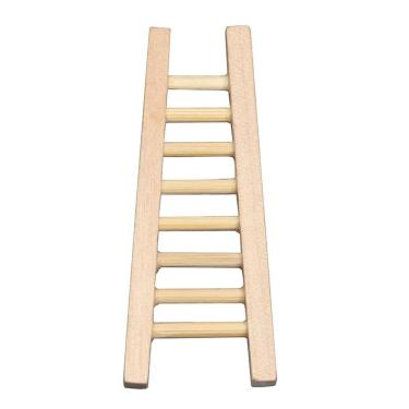 Imagem de Móveis de casa de bonecas com escada de madeira em miniatura em escala 1:12