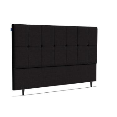 Imagem de Cabeceira Piave Veluto Preto Sup King (8x195x120) - Ortobom