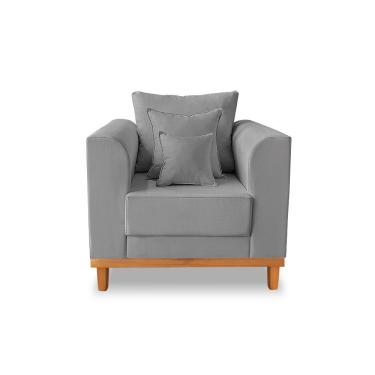 Imagem de Poltrona Viena Beny Linho Cinza