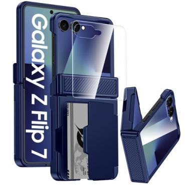 Imagem de Capa para celular GooseBox Galaxy Z Flip 7 Wallet RFID azul