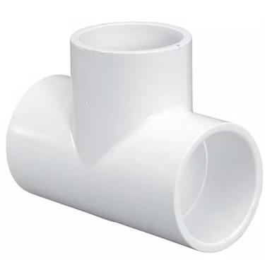 Imagem de Camiseta redutora de PVC de 3/10.2 cm x 3/10.2 cm x 1/5.1 cm – Encaixe de tubulação de PVC Schedule 40, conexões de soquete (Hub), branco