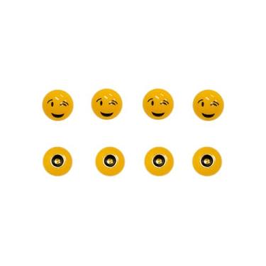 Imagem de 8 peças de tampas de haste de válvula de pneu com emoji divertido, tampas de válvula de expressão duráveis, tampas de válvula à prova de poeira e vazamento de ajuste universal para carros, caminhões