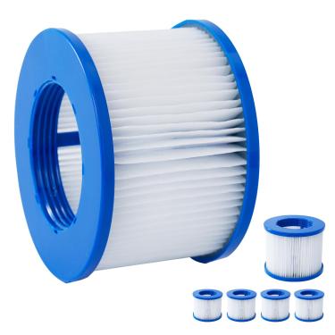 Imagem de Glonerle Pacote com 6 cartuchos de filtro de banheira de hidromassagem de substituição compatível com todos os spas infláveis para banheira de hidromassagem (pacote com 6)