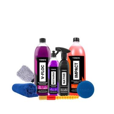 Imagem de Kit Para Lavar Moto Shampoo Cera Luva Toalha Felpuda Vonixx