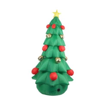 Imagem de IEUDNS Árvore de Natal inflável de 2,4 metros com luzes, às intempéries, brinquedo luminoso, grande decoração externa para festas de fim de ano.