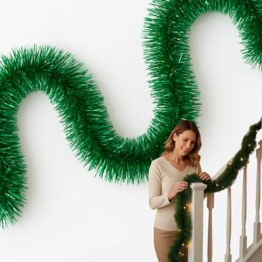 Imagem de Festão Verde 12cm X 5 Metros Decoracao Arvore Natal Enfeite Natalino Premium (Verde - 1 UNIDADE)