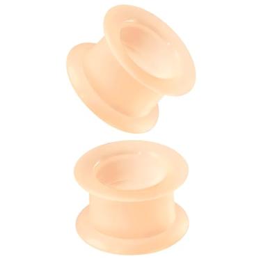 Imagem de XIMAX 2 peças de pele tom de pele colorida para orelha de silicone túneis de orelha com alargador duplo expansor de pele retentor de pele piercing para mulheres e homens 8G-1 e 1/5.1 cm 3-38 mm, 12mm