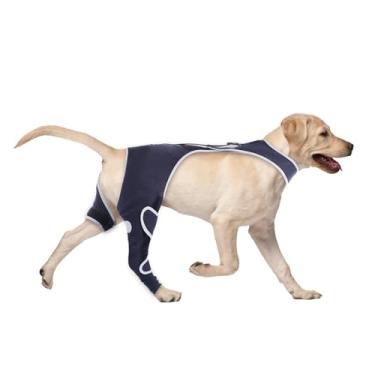 Imagem de Manga de perna de cachorro para cães grandes, ferimentos que impedem a recuperação de lamber, manga de proteção de perna traseira para cães, gola eletrônica e cone alternativo para machos e fêmeas