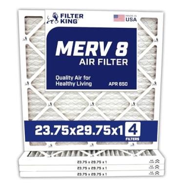 Imagem de Filter King Filtro de ar de 19,75 x 24,75 x 1 | Pacote com 4 | Filtros de forno A/C plissados MERV 8 HVAC | Feito nos EUA | Tamanho real: 40 x 24,75 x 0,75 cm