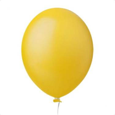 Imagem de Balão de Festa Redondo Amarelo nº9 23cm - 50 Un