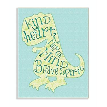 Imagem de Stupell Home Décor Kind Heart Silhueta Dinossauro Arte de placa de parede, 25 x 1,2 x 38 cm, feito com orgulho nos EUA