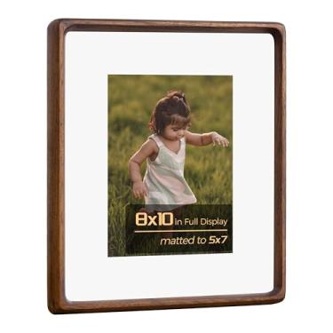 Imagem de Porta-retrato de 20 x 25 cm, moldura de madeira maciça com vidro temperado, porta-retratos de mesa 12 x 17 com tapete ou 20 x 25 cm sem tapete para decoração de parede