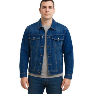 Imagem de Jaqueta Jeans Masculina Azul Premium Fit Alto Padrão - TLT Modas, M, A