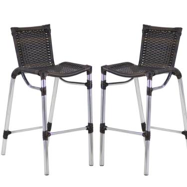 Imagem de Kit 2 Banquetas Alumínio Fortaleza Alta Para Trama Original Pedra Ferro