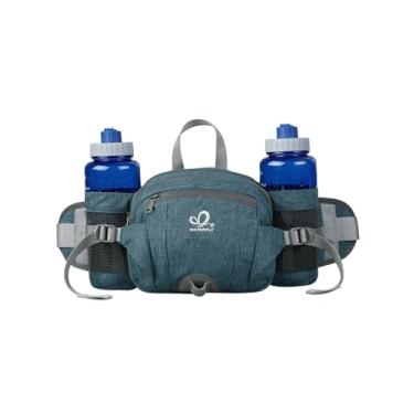 Imagem de WATERFLY Pochete de cintura: pochete com 2 suportes de garrafa de água, cinto lombar, caminhada, corrida, acampamento, grande, mulher, homem (garrafa não incluída)
