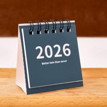 Imagem de 2 peças de mini calendário de mesa, acessórios para planejamento mensal, material escolar de escritório, 2025,6 a 2026,12 (2 peças) azul)