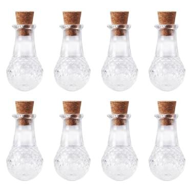 Imagem de 10 peças de mini garrafas de vidro com rolhas de cortiça, frascos de vidro transparente, recipientes de contas, armazenamento para lembrancinhas de casamento, artesanato, festa, decoração de casa, 2,8