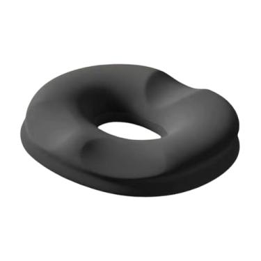 Imagem de Kokiya Almofada de assento Donut Pillow para trabalho sentado por muito tempo, ergonômica, respirável, leve e confortável, espuma de memória para cóccix para, Preto