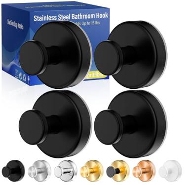 Imagem de Ganchos de ventosa para chuveiro, ganchos de toalha removíveis sem broca, ganchos de sucção fortes atualizados de 6,8 kg para azulejo de banheiro, parede de chuveiro, porta de vidro, bucha de cozinha