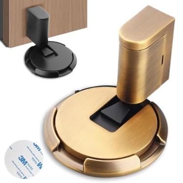 Imagem de Rolha de porta magnética, altura moderna ajustável, suporte de porta de vidro de segurança montado na parede, sem furadeira, batentes de porta magnéticos para a parte inferior da porta, batente de