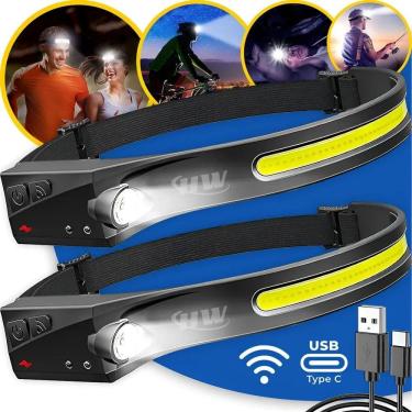 Imagem de Lanterna De Cabeça Led Potente Recarregável 6 Modos Camping