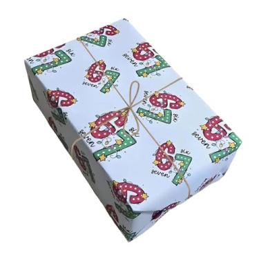 Imagem de Esquirla Papel de embrulho de Natal, materiais para embalagem de buquês, papel de presente tradicional, acessórios para embrulho de presentes para as festas de, Style D