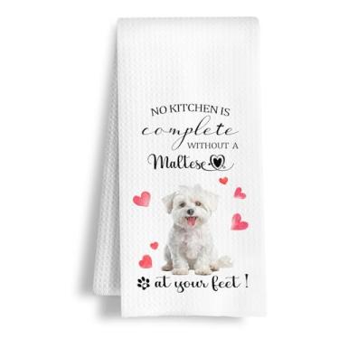 Imagem de HSIASHENG Toalhas de cozinha de presentes malteses, presentes para amantes de cães malteses, toalhas de chá, presente de dono de cachorro para mulheres e homens, toalha de mão decorativa para cozinha