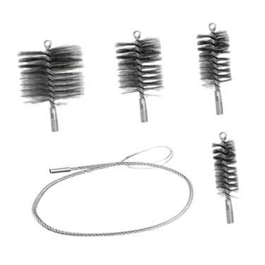 Imagem de predolo Conjunto de 4 escovas multifuncionais para limpeza de chaminés, canos e tubulações, com cabo longo, ideais para lareiras, secadoras de tendas e uso