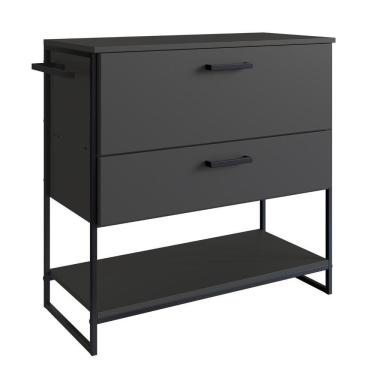 Imagem de Gabinete Para Banheiro Industrial Com Gaveta E Porta Sem Cuba Grafite