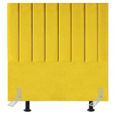 Imagem de Cabeceira Estofada De Cama Solteiro Box 100 Cm Esther Suede E Frame amarelo