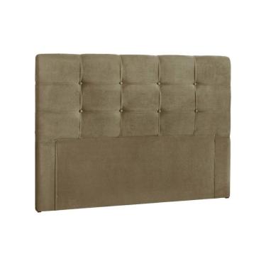 Imagem de Painel De Cama Box Estofada Casal Clean Plus Suede Marrom Taupe - Simbal
