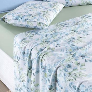 Imagem de Jogo Cama Lençol Maris Queen Percalle 200 Fios 4 Peças Verde - Casa Sc