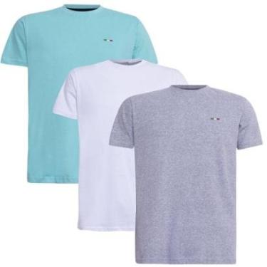 Imagem de Kit 3 Peças Camisetas Básicas Masculina FMF em Algodão Premium no Estilo Tommy Bordado Itália-Masculino