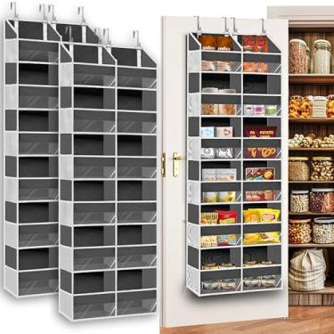 Imagem de Pacote com 2 organizadores sobre a porta, 6 camadas, armazenamento extra grande atrás da porta de 12 compartimentos, capacidade de peso de 36 kg, organizador de armazenamento para pendurar com janela